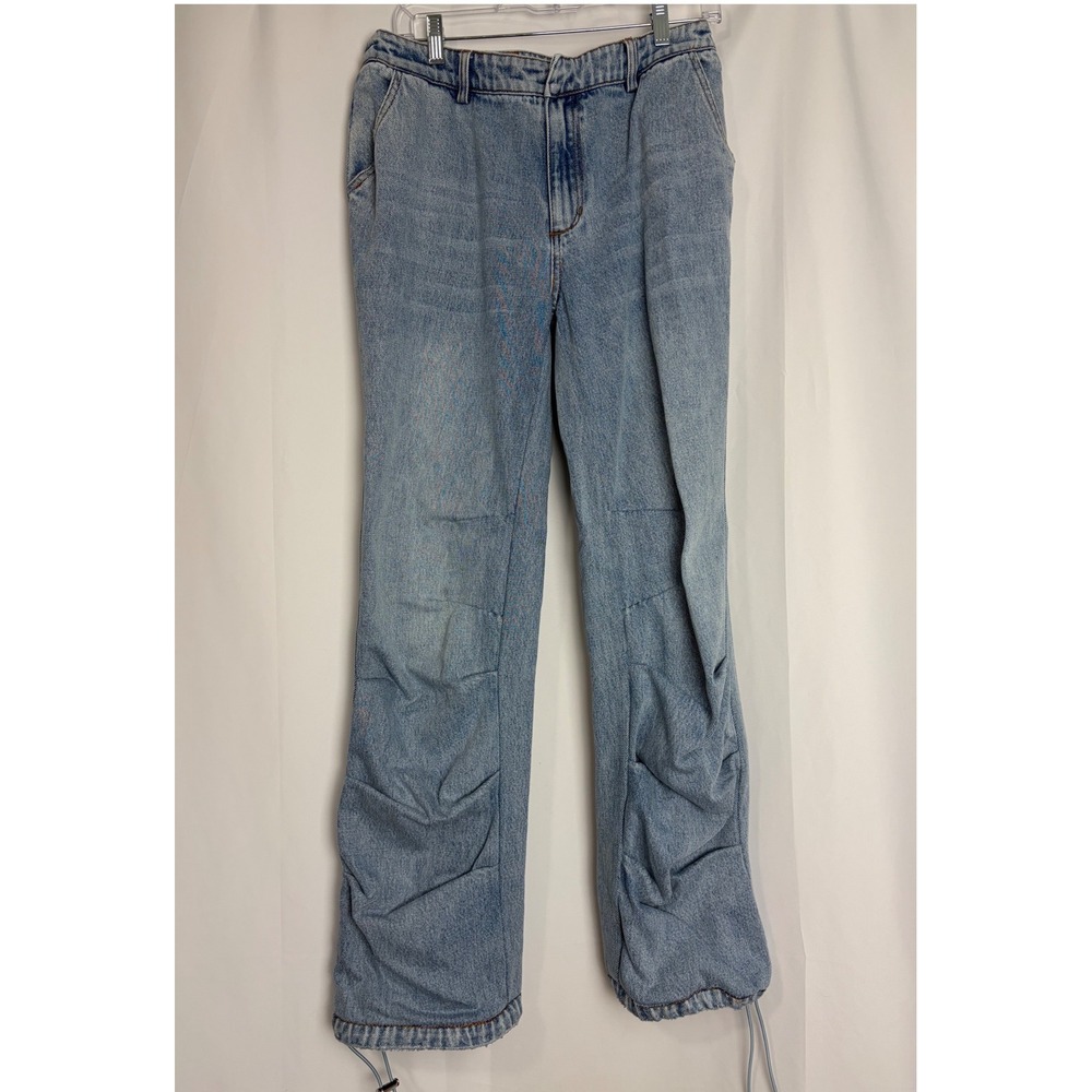 SER.O.YA Chelle Baggy Jeans Light Wash Ruched Hem Denim Size 29 Street Indie